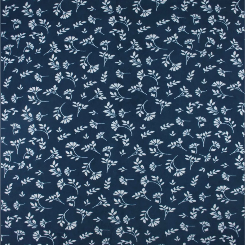 Blue Paisley No Sew Fleece Blanket 72” Wide